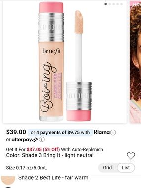 Benefit Boi-ing Cakeless Concealer In Shade 3 "Bring It"